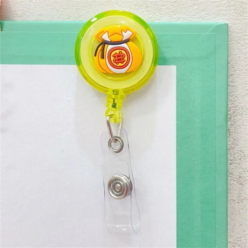 Cute ABS Card Holder Name Tag Nurse Doctor Cartoon ID Card Clips Retractable Badge Reel Badge Holder Name Card Holder Peaceful Pleasures Health and Wellness 08