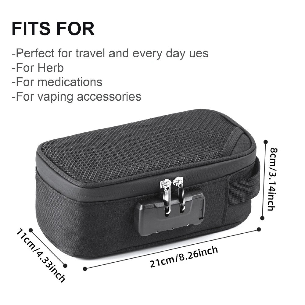 WEFITON 1PCS Smell Proof Bag with Combination Lock, Odor Proof Stash Box Travel Case, Odorless Storage Pouch Gift for Men Women Peaceful Pleasures Health and Wellness