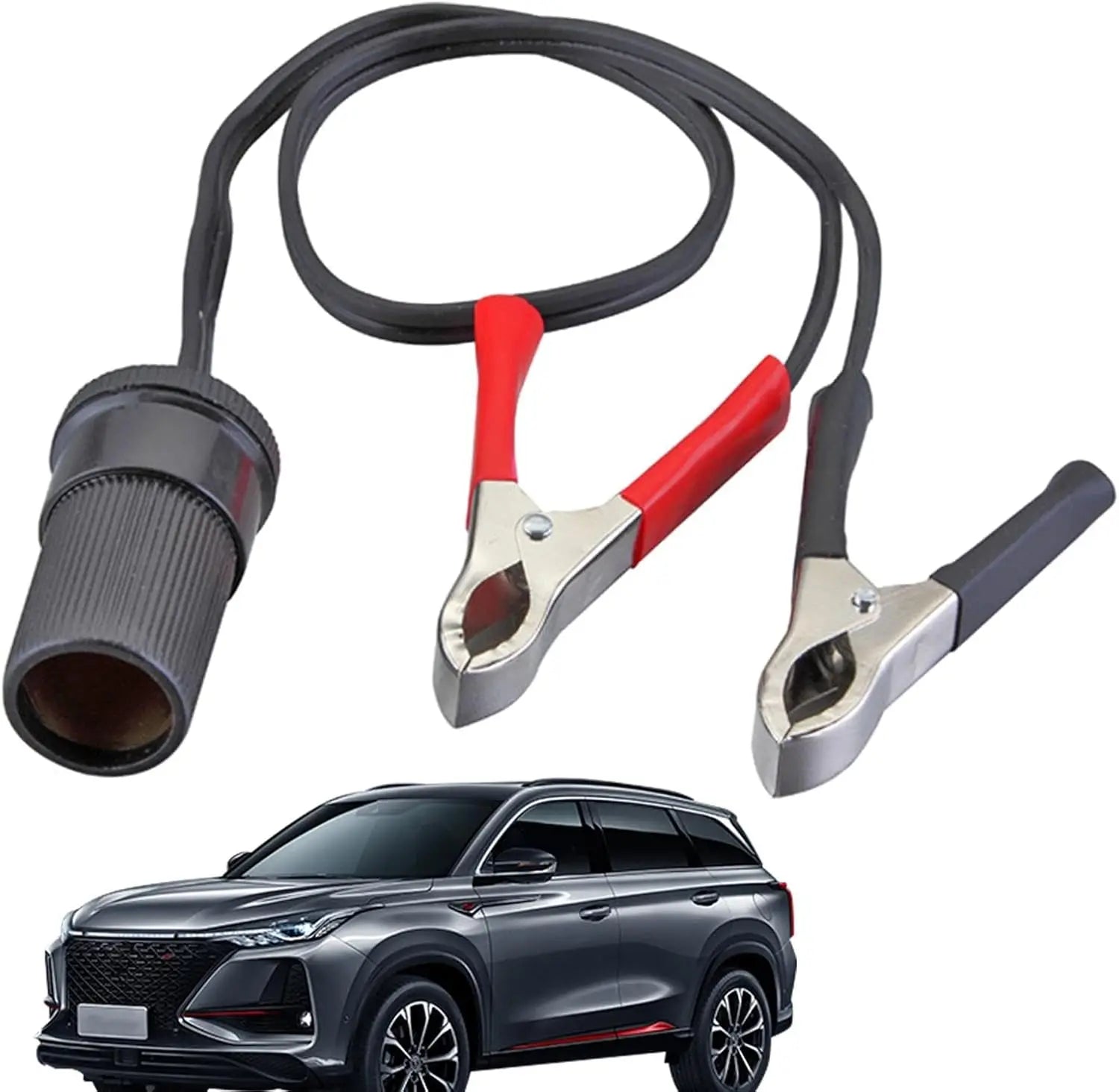 Cigarette Lighter Extension Cord, 12V Car Battery Clamp-on Extension Charge Cable, Cigarette Lighter Extension Cord Peaceful Pleasures Health and Wellness 4pcs