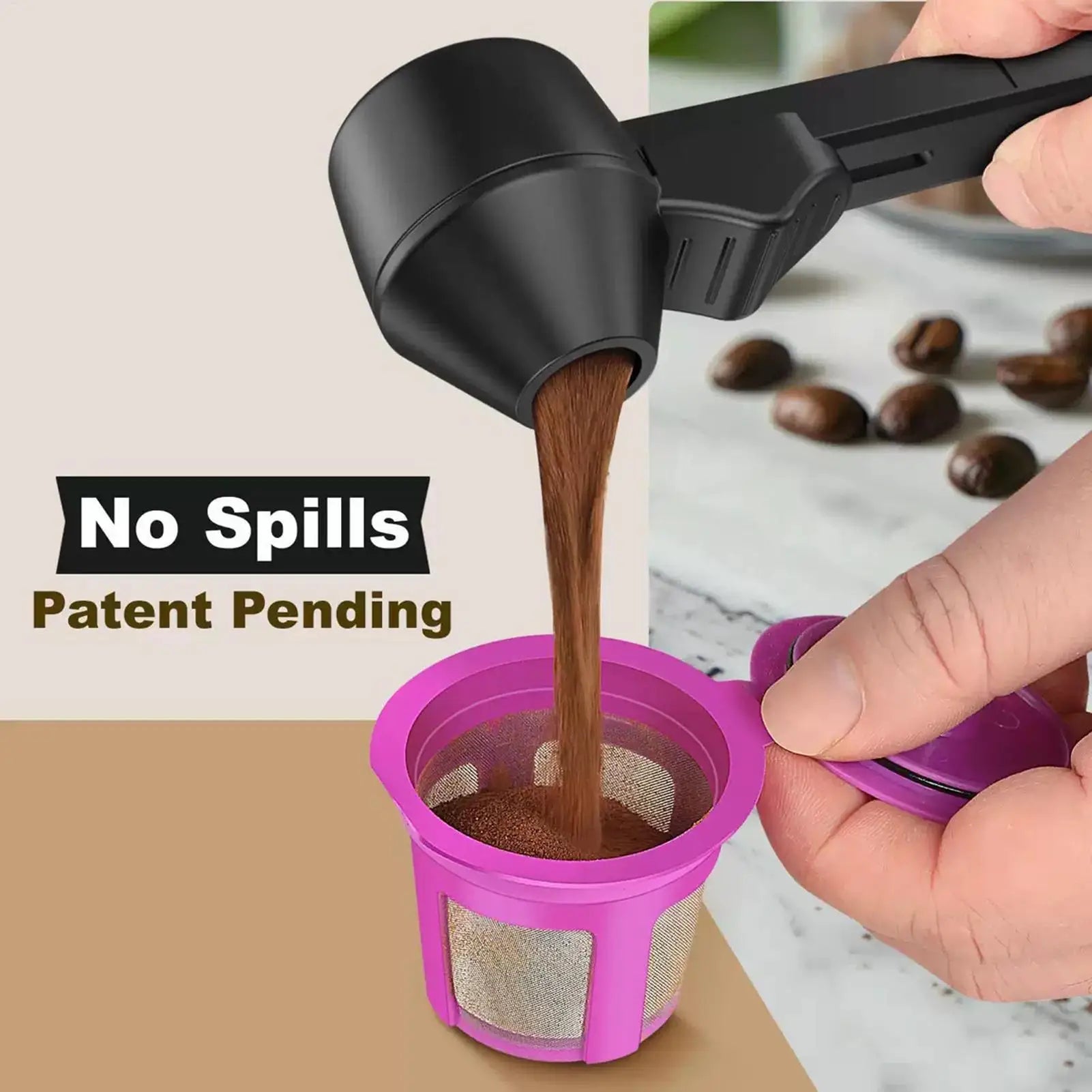Coffee Scoop With Funnel Adjustable Sliding Measuring Spoon For Ground Coffee Protein Formula, Home Kitchen RV Travel Peaceful Pleasures Health and Wellness