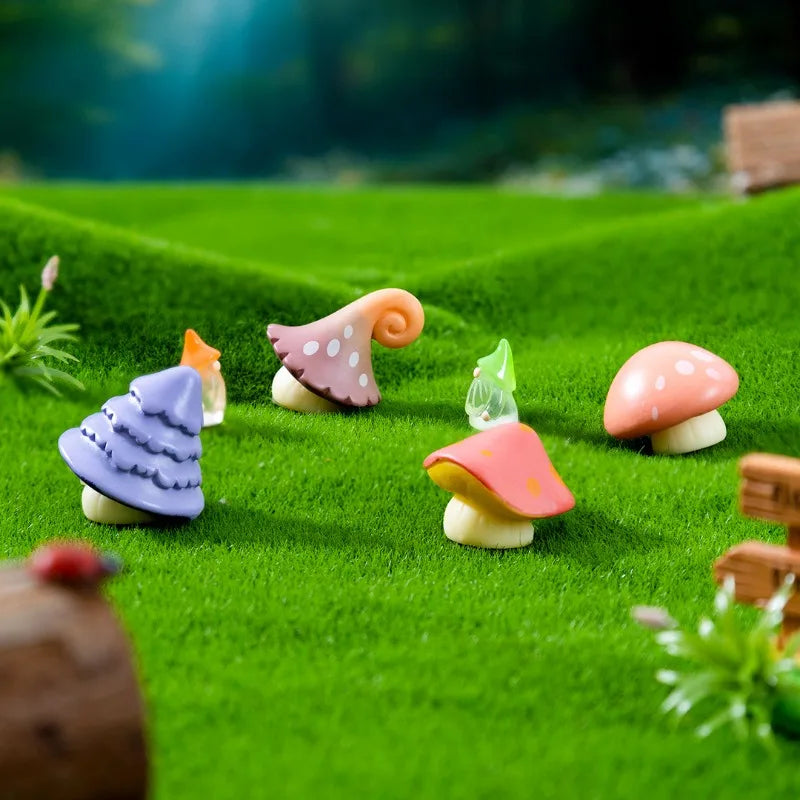 Simulated Mushroom Ornament Cute Mushroom Micro Landscape Decoration Gardening Decoration Resin Craft Bonsai DlY Plant Ornament Peaceful Pleasures Health and Wellness