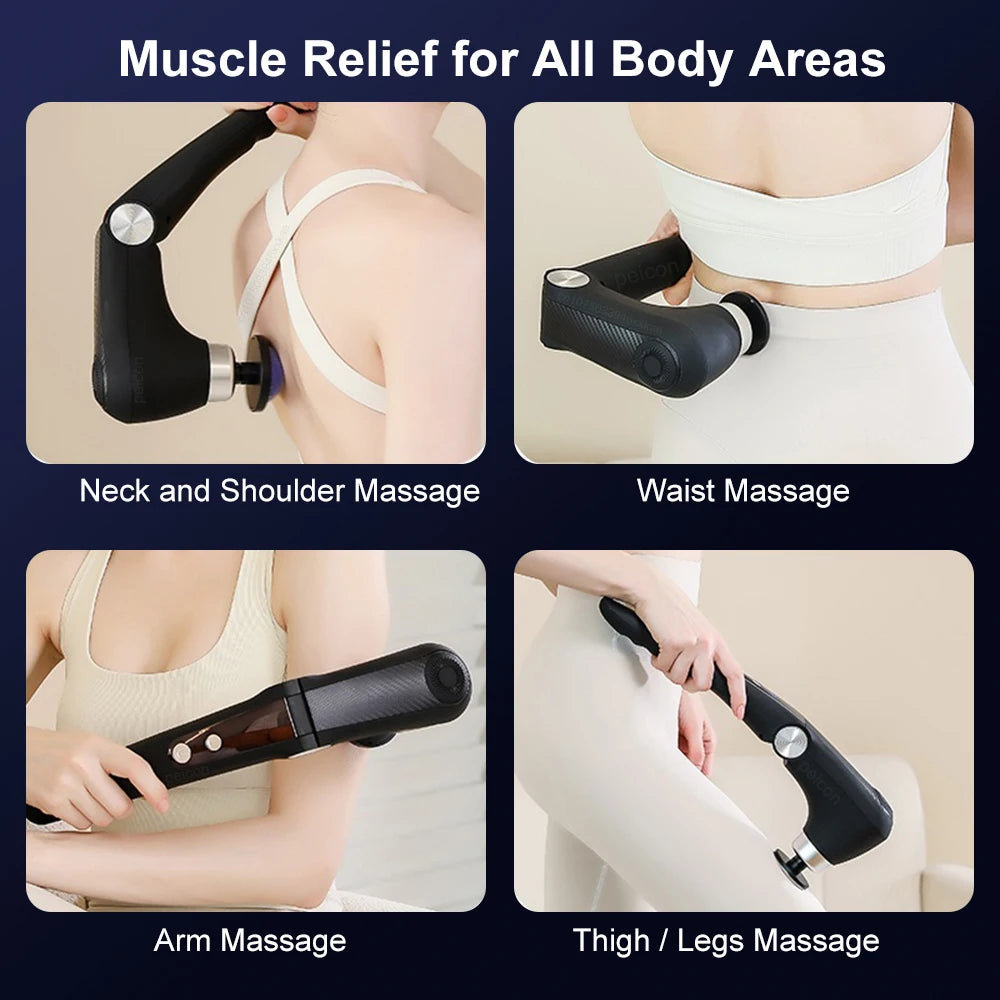 Fascia Massage Gun Shoulder Massage Machine Electric Muscle Massager Gun High Frequency Back Waist Neck Body Massage with Handle Peaceful Pleasures Health and Wellness