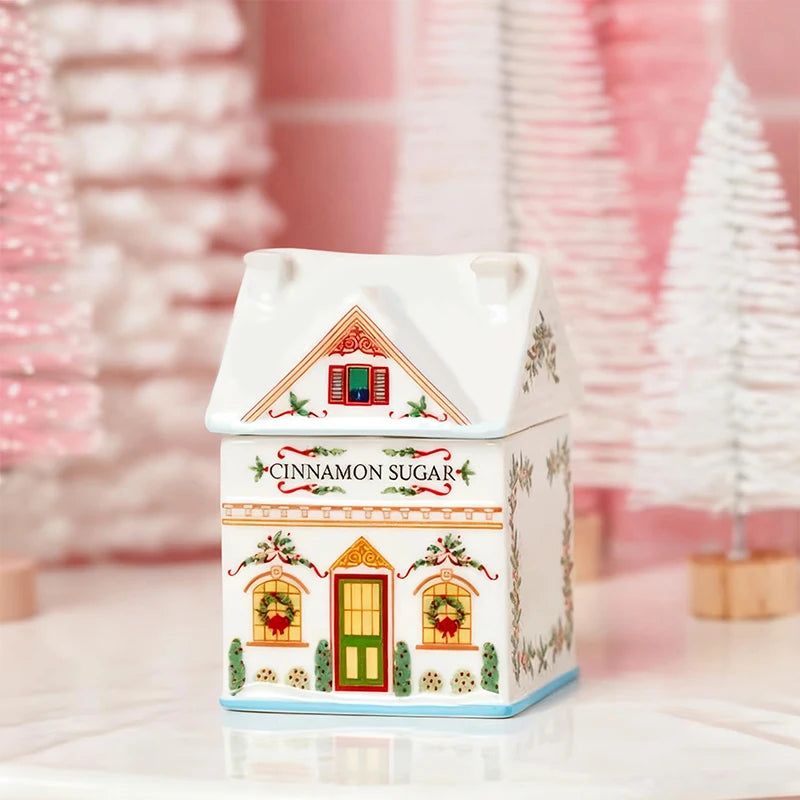 Mini Christmas Gingerbread House Spice Jar Set | Holiday Decor