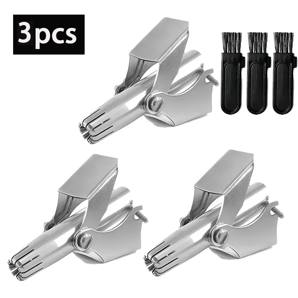 Manual Nose & Ear Hair Trimmer – Stainless Steel, Washable Peaceful Pleasures Health and Wellness 3pcs