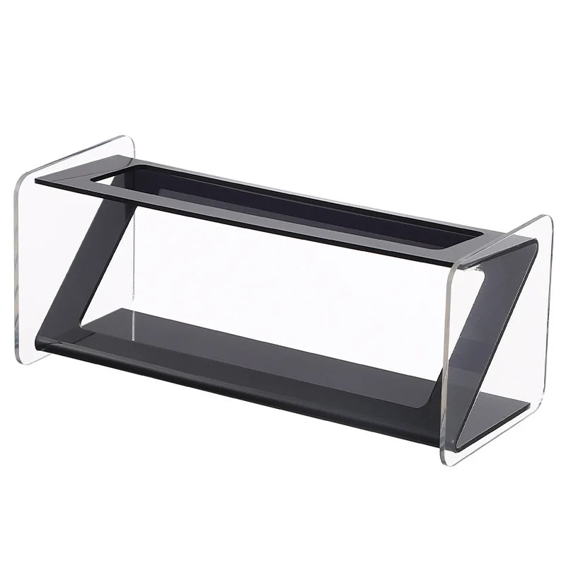 Multifunctional Clear Acrylic Desktop Remote Control Holder Adjustable Dividers for Organized Storage of Electronics Accessories Peaceful Pleasures Health and Wellness