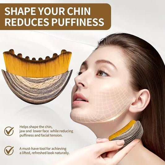 Facial Lymphatic Contour Brush–Ergonomic Dry Brush for Face,Jawline&Chin Sculpting,Lymphatic Massage,Skin Lifting, Anti-Puffine Peaceful Pleasures Health and Wellness