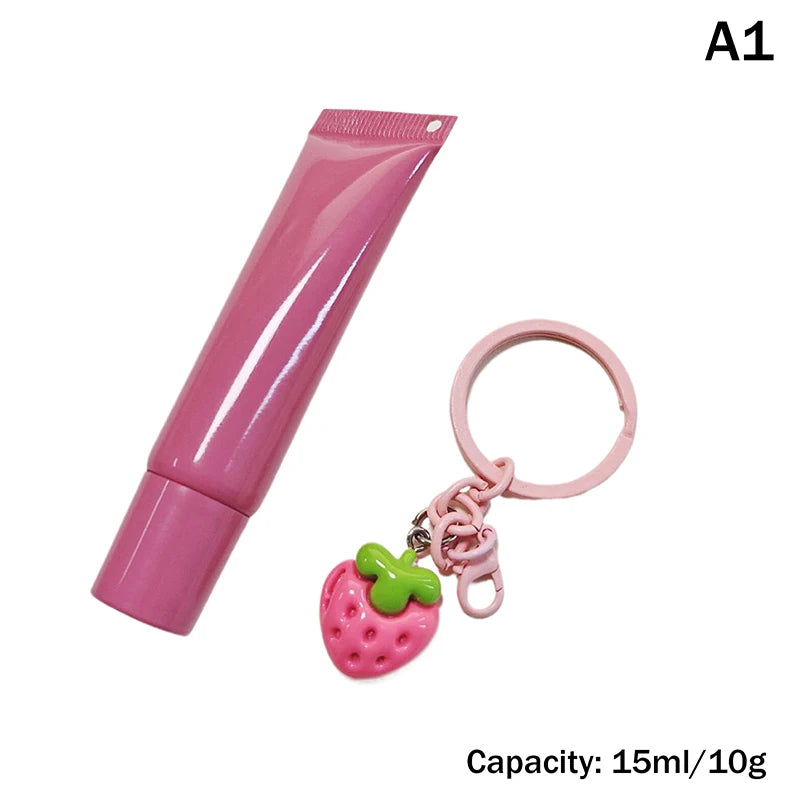 Refillable Lip Gloss Tube with Keychain | 10/15ml DIY