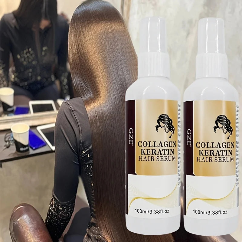 GZE Collagen Keratin Hair Serum 2-Pack | Repair & Hydrate