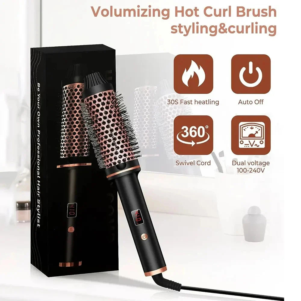 URGGU 3-in-1 Ionic Hair Curler, Straightener & Styling Brush