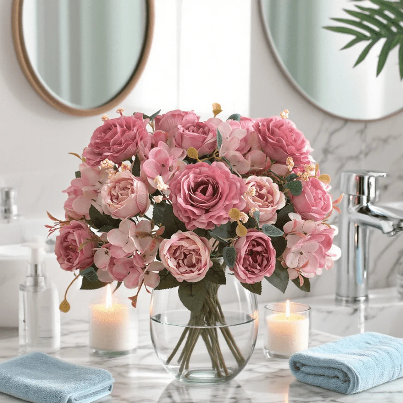 Silk Artificial Rose Bouquet – Wedding & Home Décor Flowers