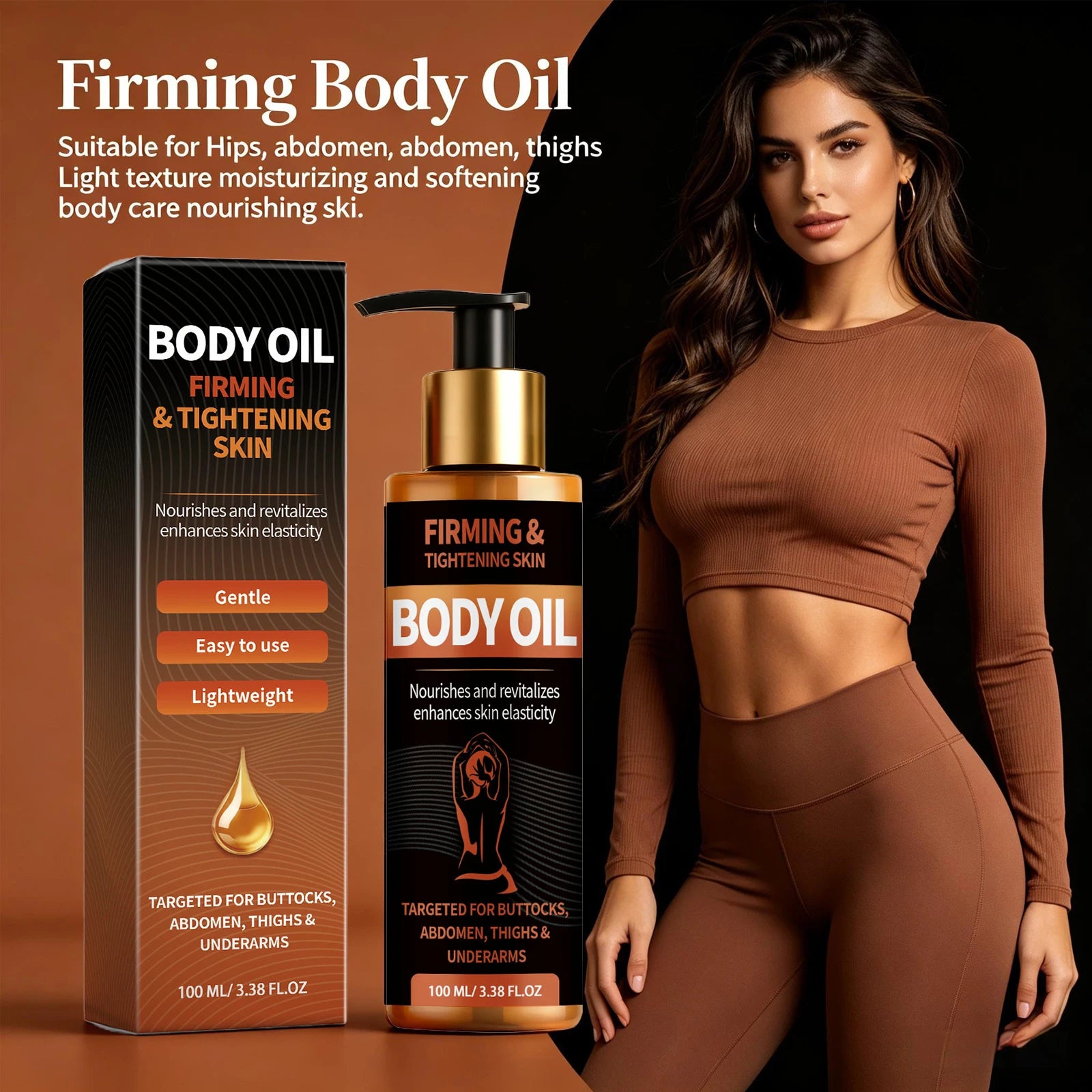 Firming Body Oil Skin Elasticity Enhancer for Buttocks Abdomen Thighs Tightening Sagging Skin Smoothing Moisturizing Massage Oil Peaceful Pleasures Health and Wellness