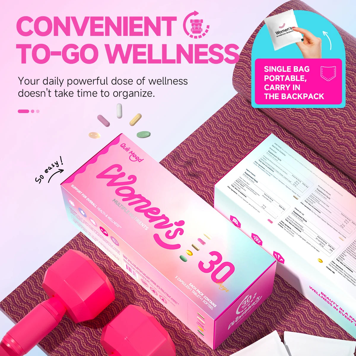 Women’s 5-in-1 Daily Supplement – Multivitamin, Stress, Bone, Skin & Probiotic Support | 30-Day Supply Peaceful Pleasures Health and Wellness