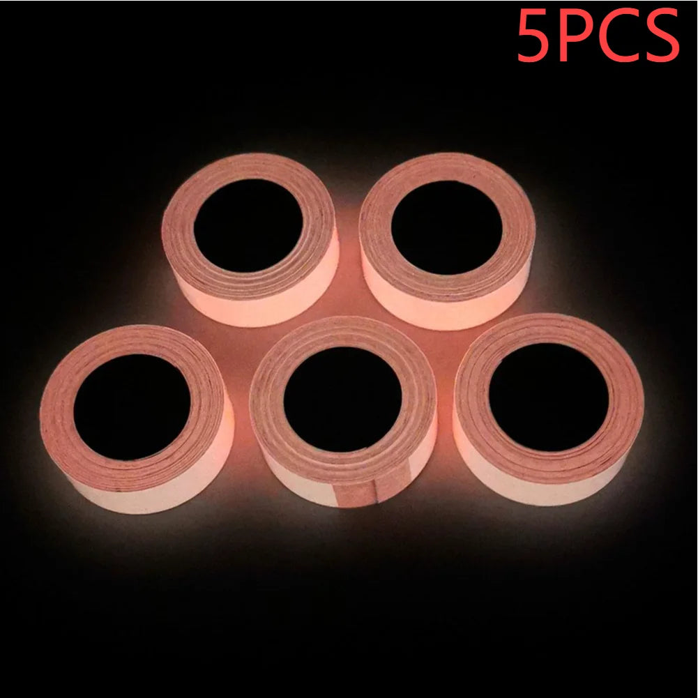 Luminous Fluorescent Night Self-adhesive Glow In The Dark Sticker Tape Safety Security Home Decoration Warning Adhesive Tape Peaceful Pleasures Health and Wellness Pink 5PCS