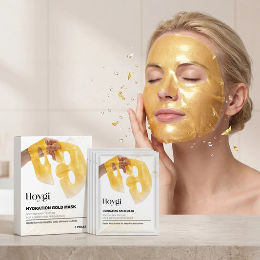24K Gold Sheet Mask – Niacinamide & Collagen Firming, 4-Pack Gold Sheet Mask Peaceful Pleasures Health and Wellness