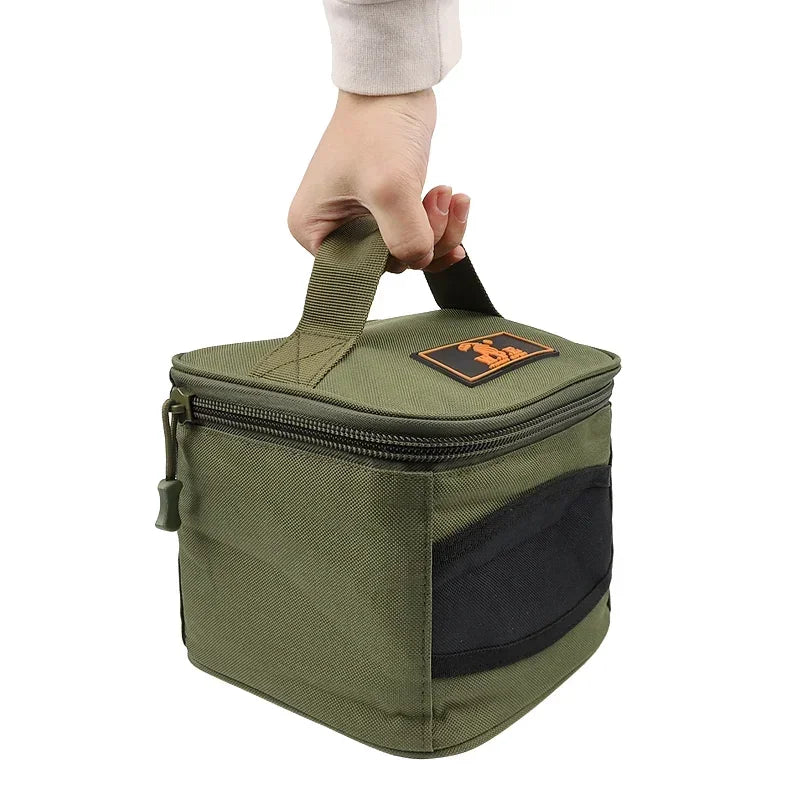 2026 Durable Oxford Fabric Reel Bag, Universal Portable Green Tackle Pouch Fit 500-10000 Series Fishing Reel Peaceful Pleasures Health and Wellness