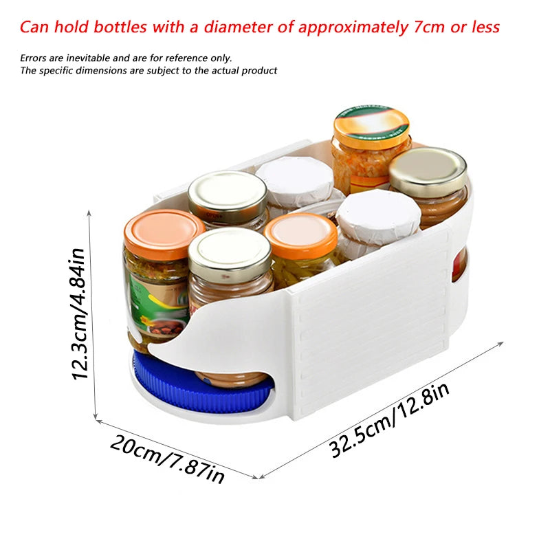 360° Rotating Kitchen Turntable Organizer | Fridge Spice Rack