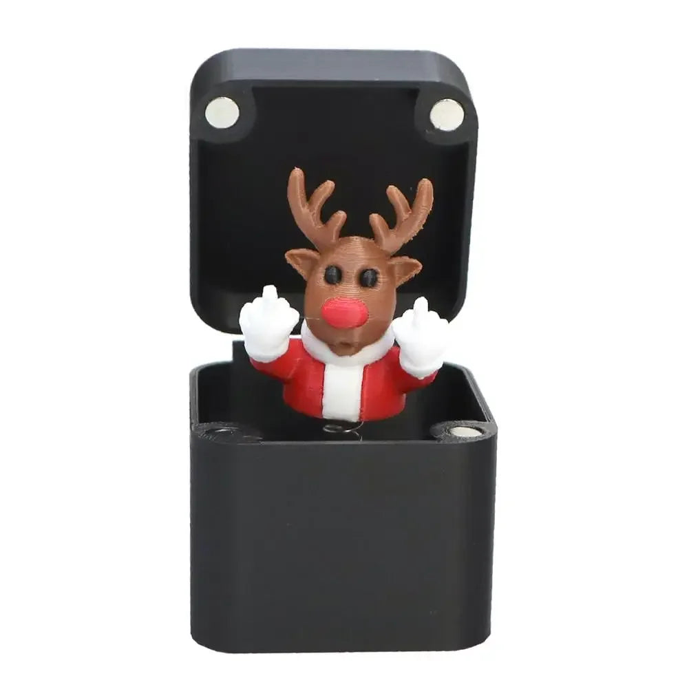 Christmas Middle Finger In A Box Prank Figure Home Party New Year Bouncing Character Statue Decoration Prop Special Special Gift Peaceful Pleasures Health and Wellness 07