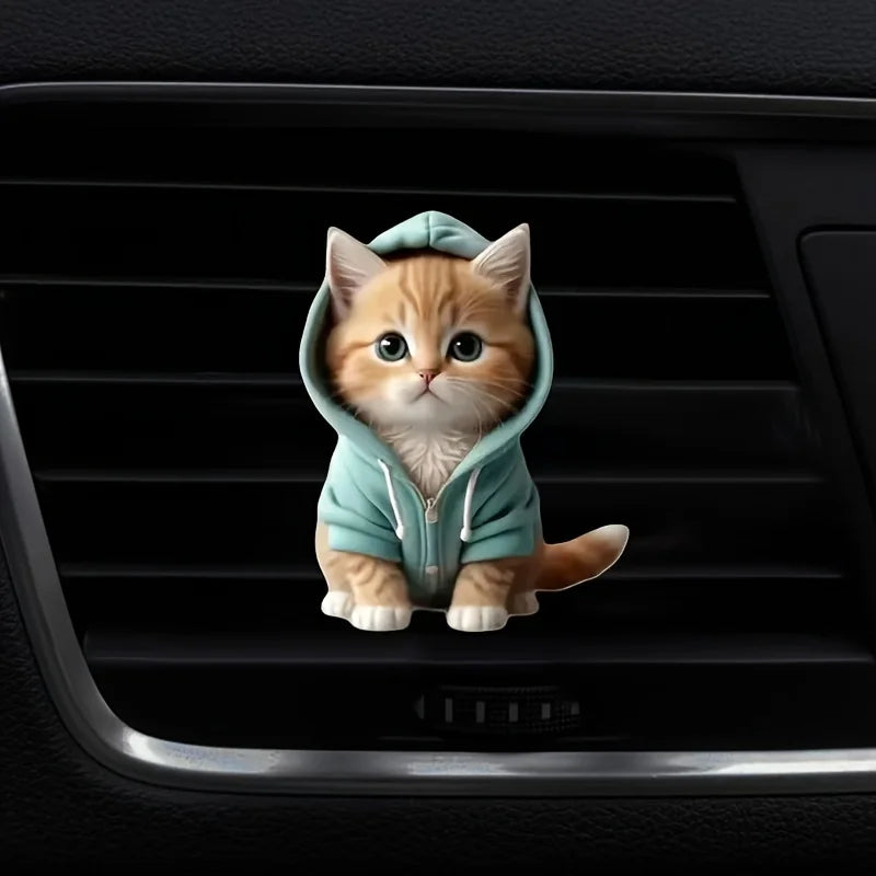 Cute cat-shaped air vent fragrance holder, acrylic toy cat, car decoration, interior accessory, aromatherapy decoration item Peaceful Pleasures Health and Wellness Blue