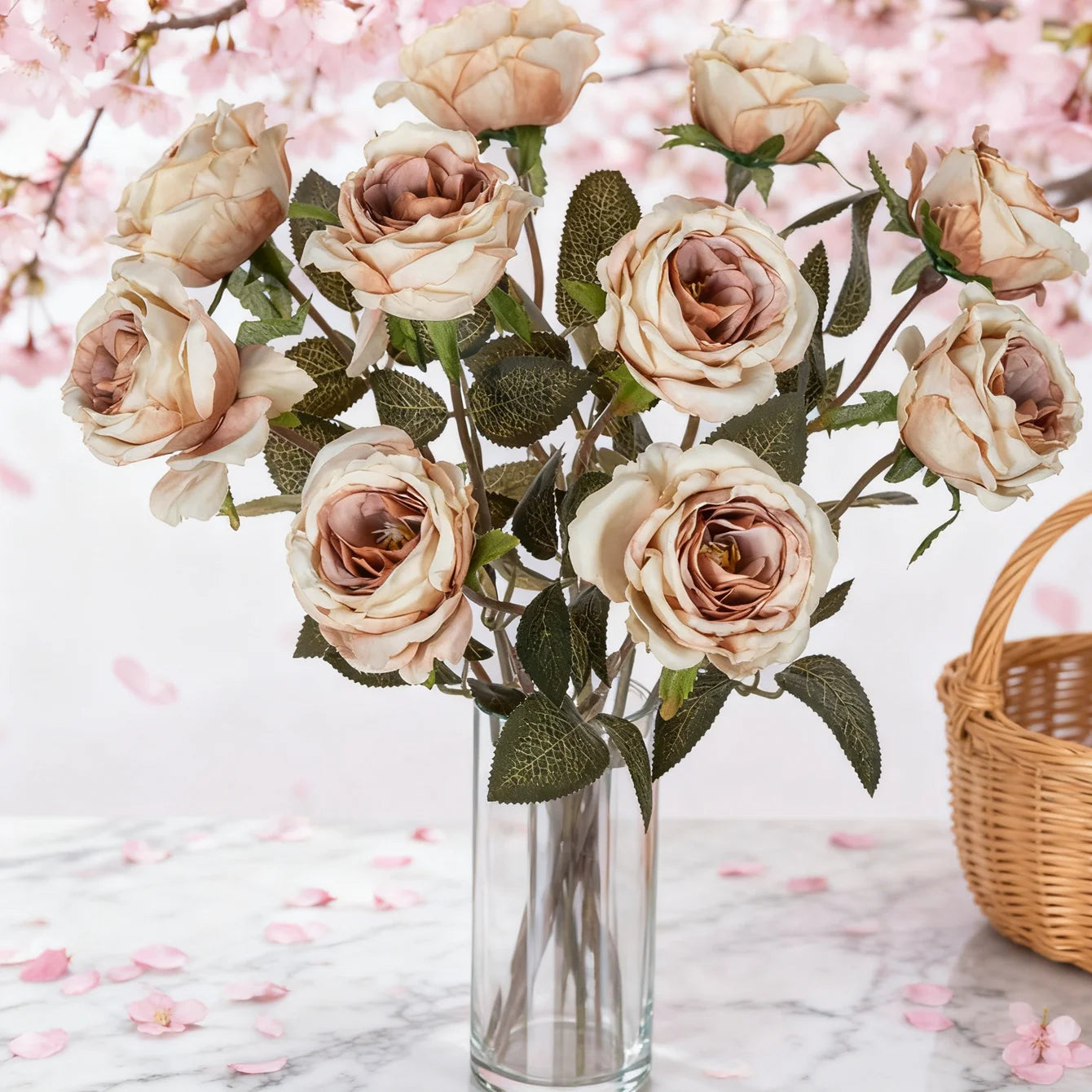 Artificial Silk Rose Bouquet – Wedding & Home Decor Flowers
