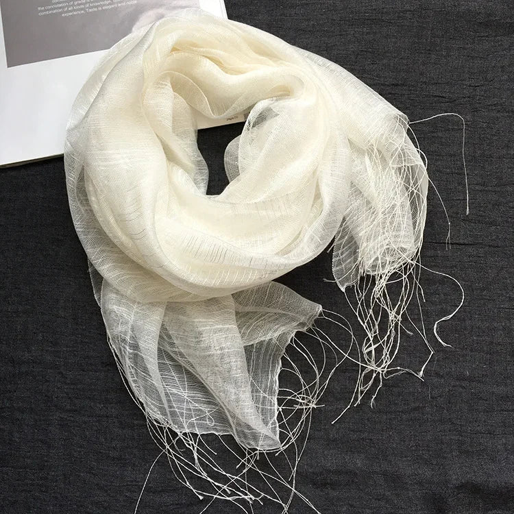 Pure White Silk Cotton Scarf for Plant & Wax Dyeing | Shawl