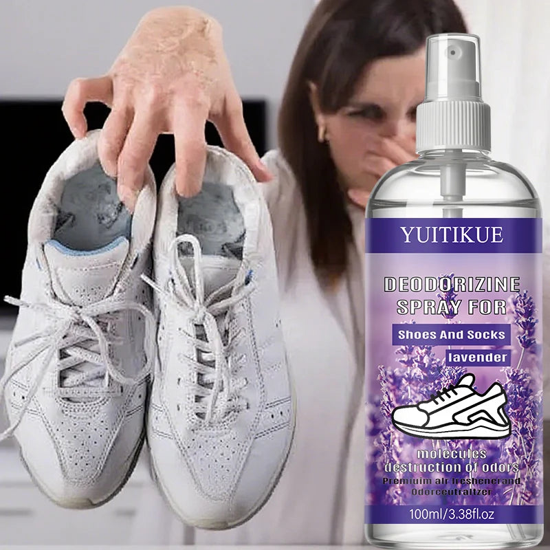 Yuitikue Lavender Shoe Deodorizer Spray, 100ml Odor Neutralizer & Air Freshener for Shoes & Socks, Fast Odor Destruction Peaceful Pleasures Health and Wellness