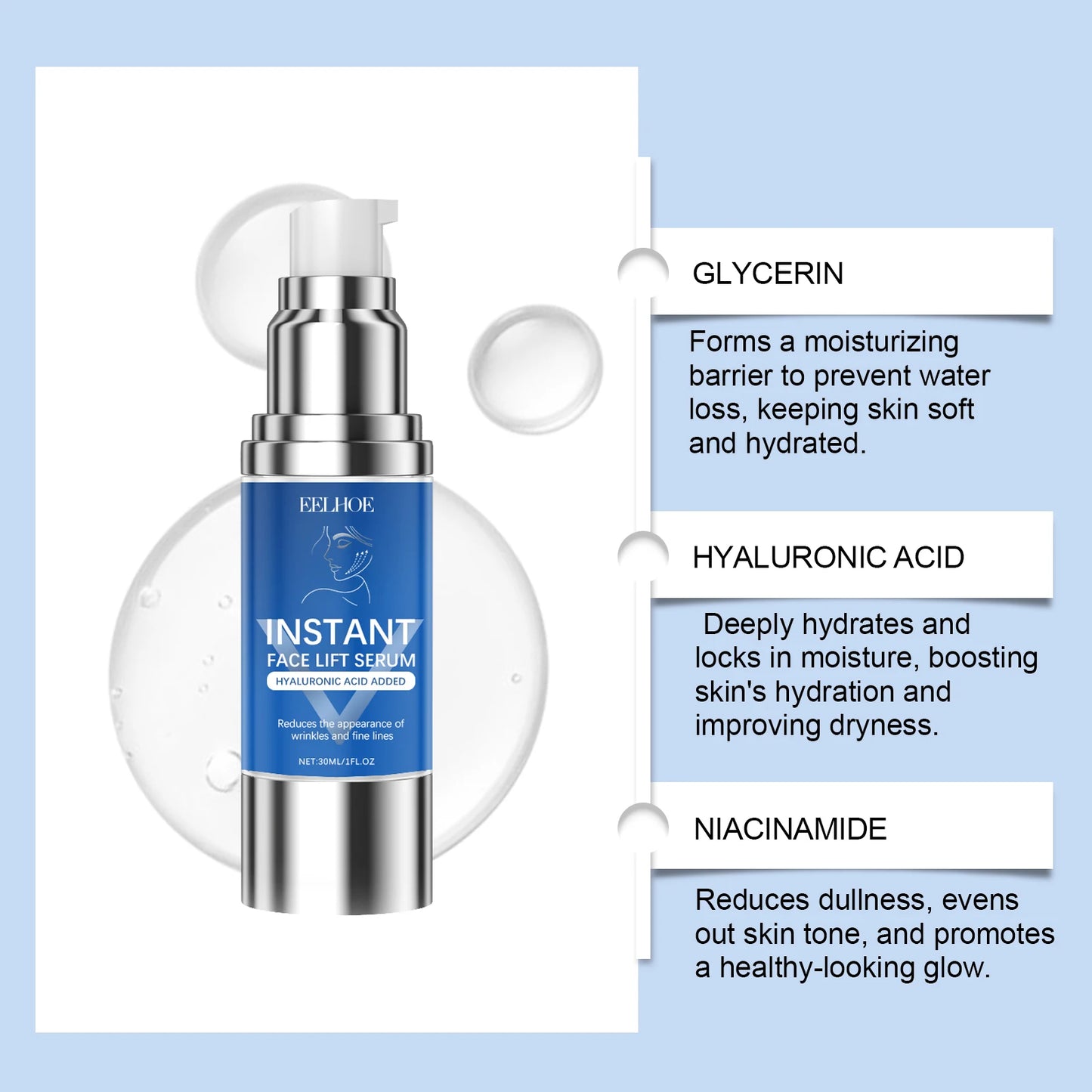Instant Face Lifting Serum – Firming, Hyaluronic Acid & Niacinamide