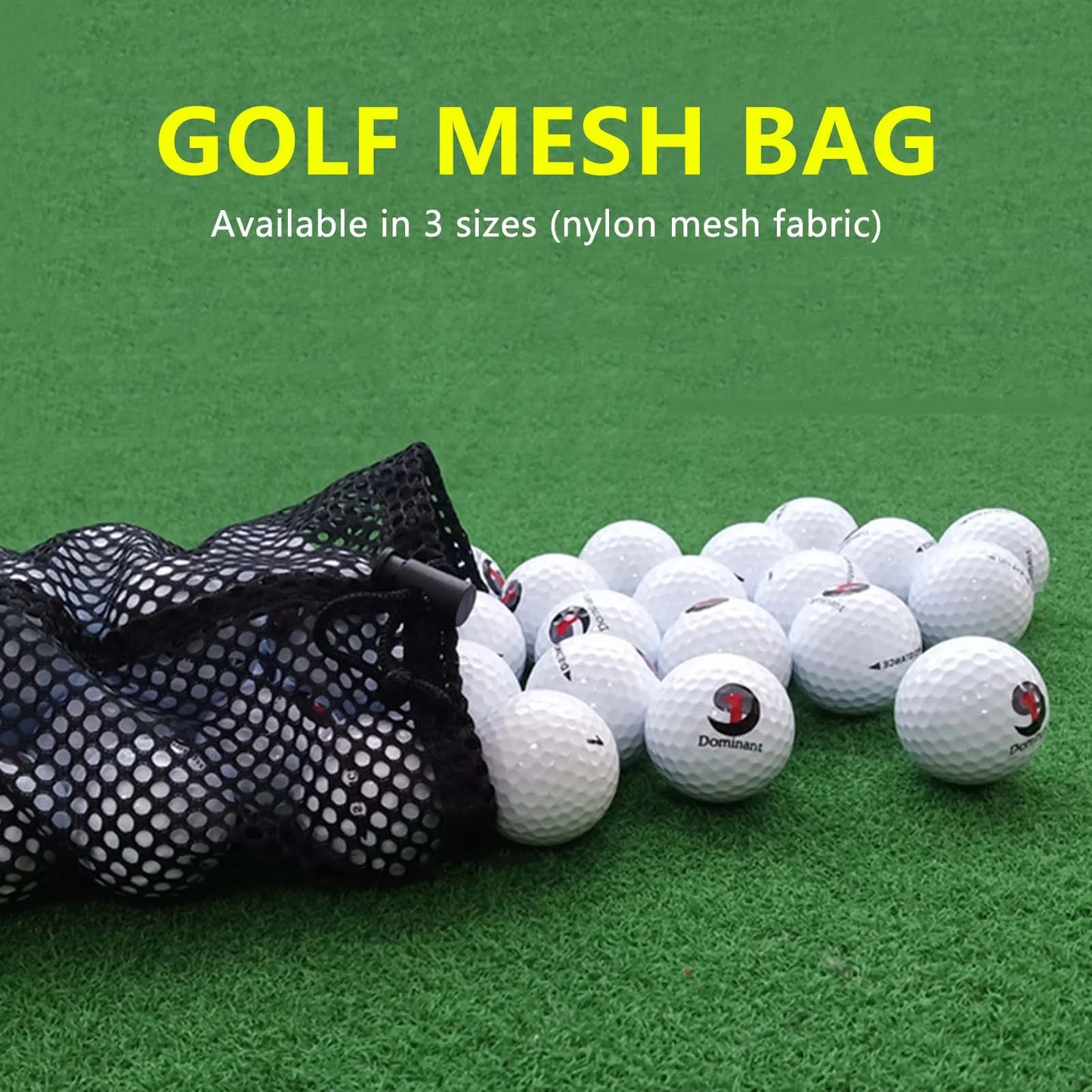 Black Golf Ball Pouch Bag with Durable Nylon Material Sports Mesh Net Bag Suitable for Outdoor Gyms Travel Peaceful Pleasures Health and Wellness