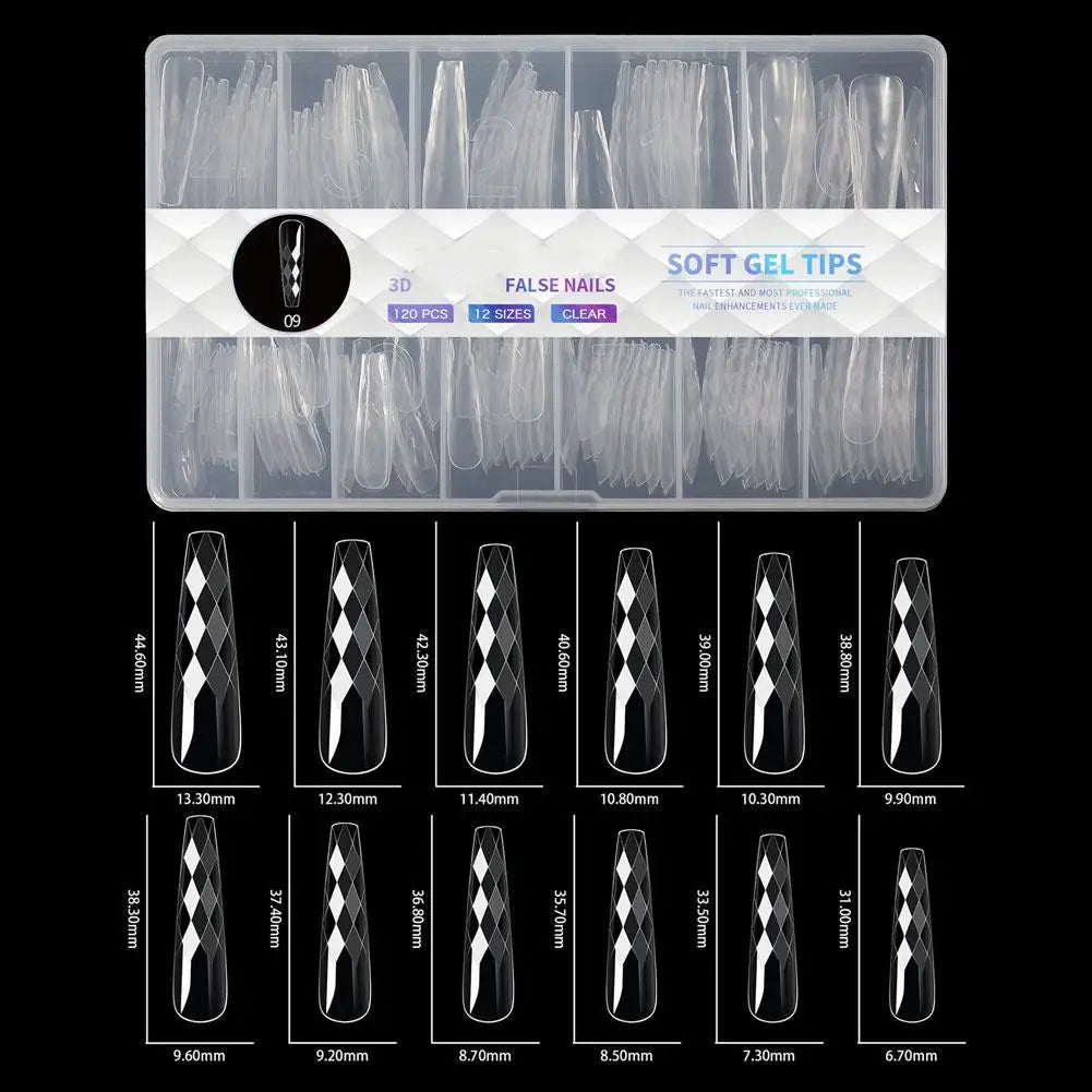 3D Rhombus Facet Nail Extension Tips,Clear Full Cover False Nail Extension Mold For DIY Nail Art Salon Manicure UV Gel Nail Mold Peaceful Pleasures Health and Wellness H