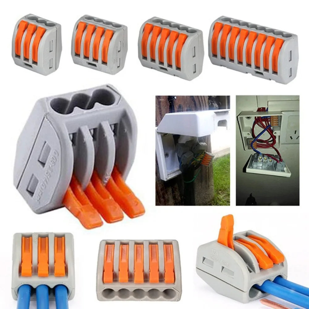 10Pcs Wire Connectors, Lever Nut Connector, Mini Electrical Connectors,Splicing Type Quick Terminal Block Spring Connector Peaceful Pleasures Health and Wellness