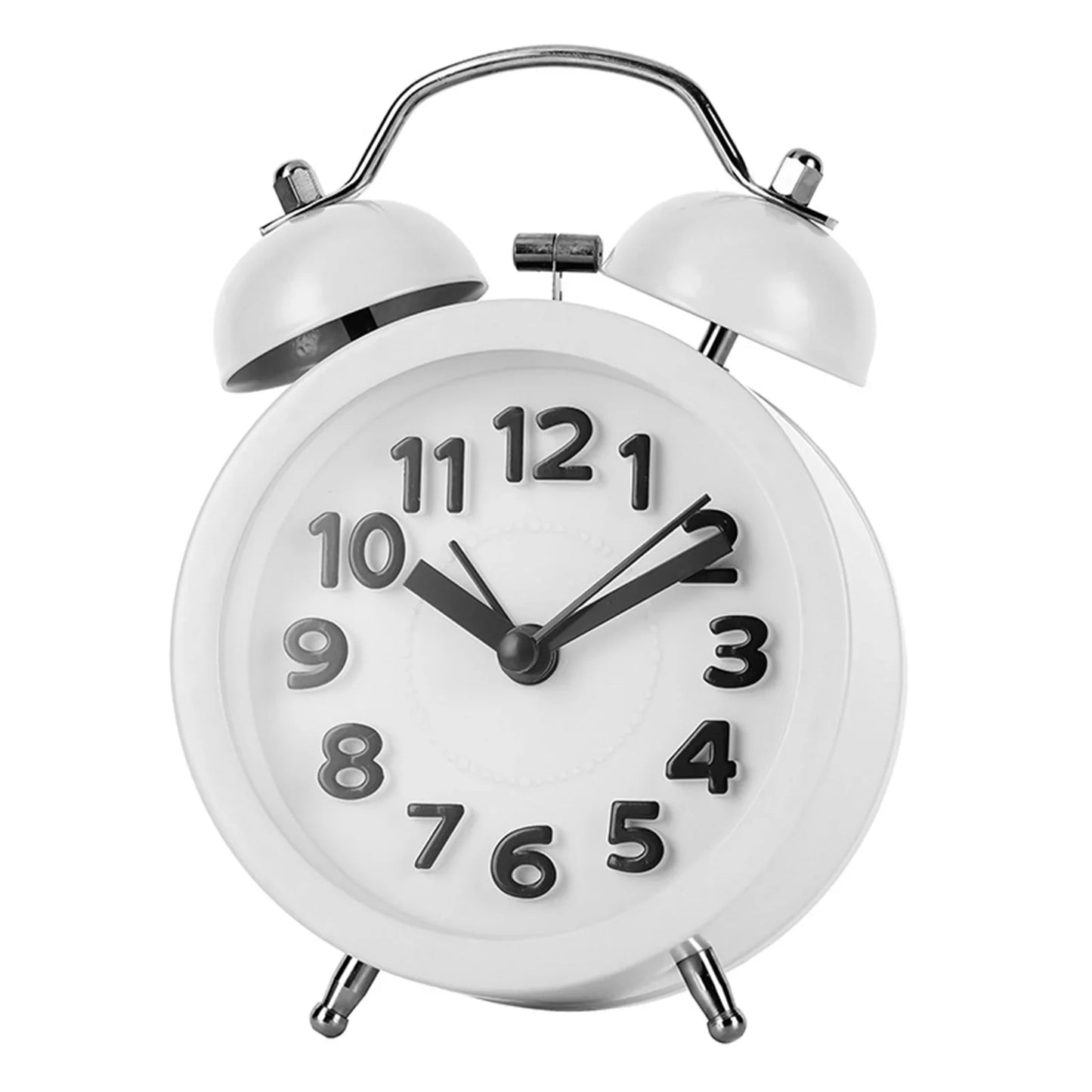 Retro Twin-Bell Alarm Clock | Silent Night Light Bedside Clock