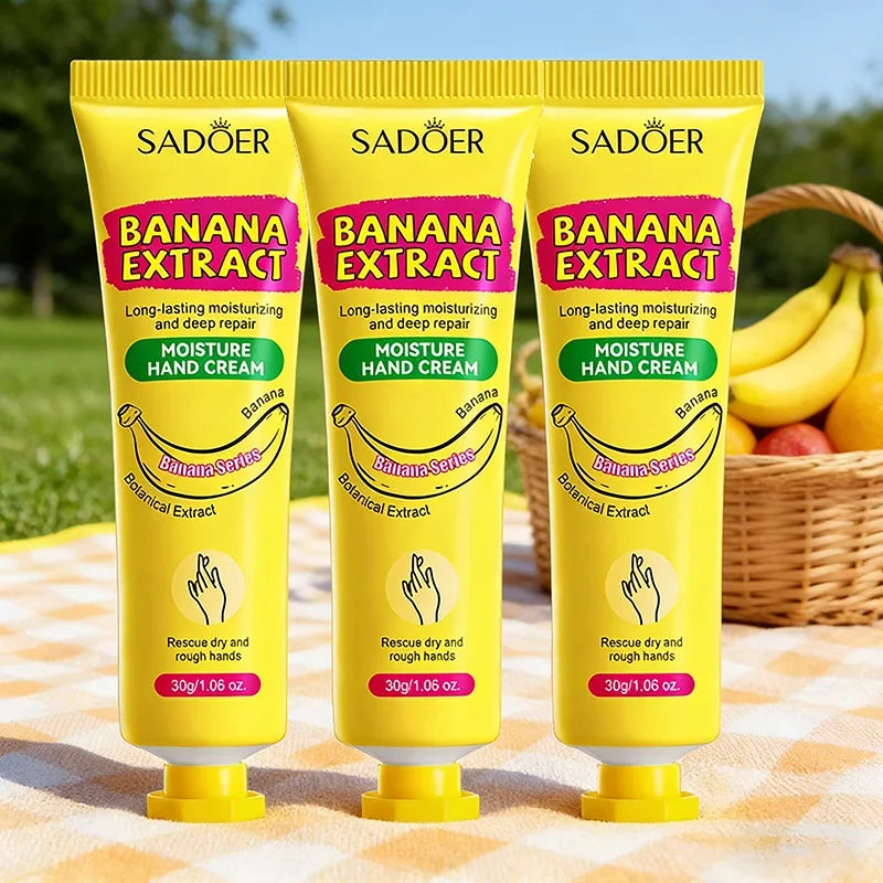 Sadoer Banana Hand Cream – Moisturizing & Brightening Set