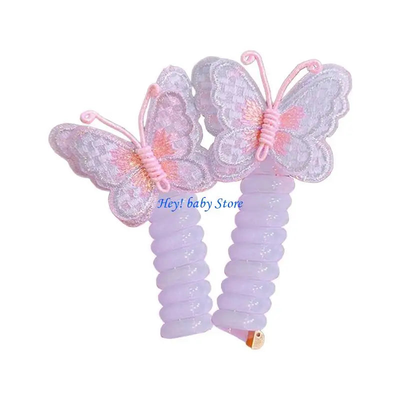 Telephone Cord Hair Ties for Girls – Coil Scrunchies 5 Colors