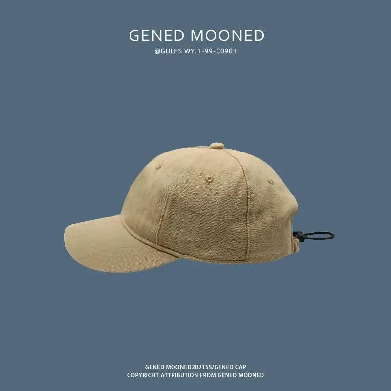 Drawstring Curved Brim Cotton Cap | Unisex Sun Hat
