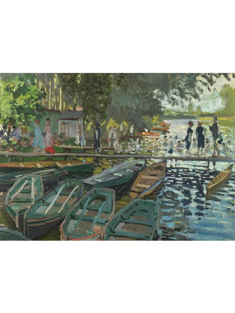 Claude Monet Exhibition Posters Canvas Oil Painting Garden Boat Lake Landscape Nature Landscape Wall Room Home Decor Peaceful Pleasures Health and Wellness R 30x40cm Unframed