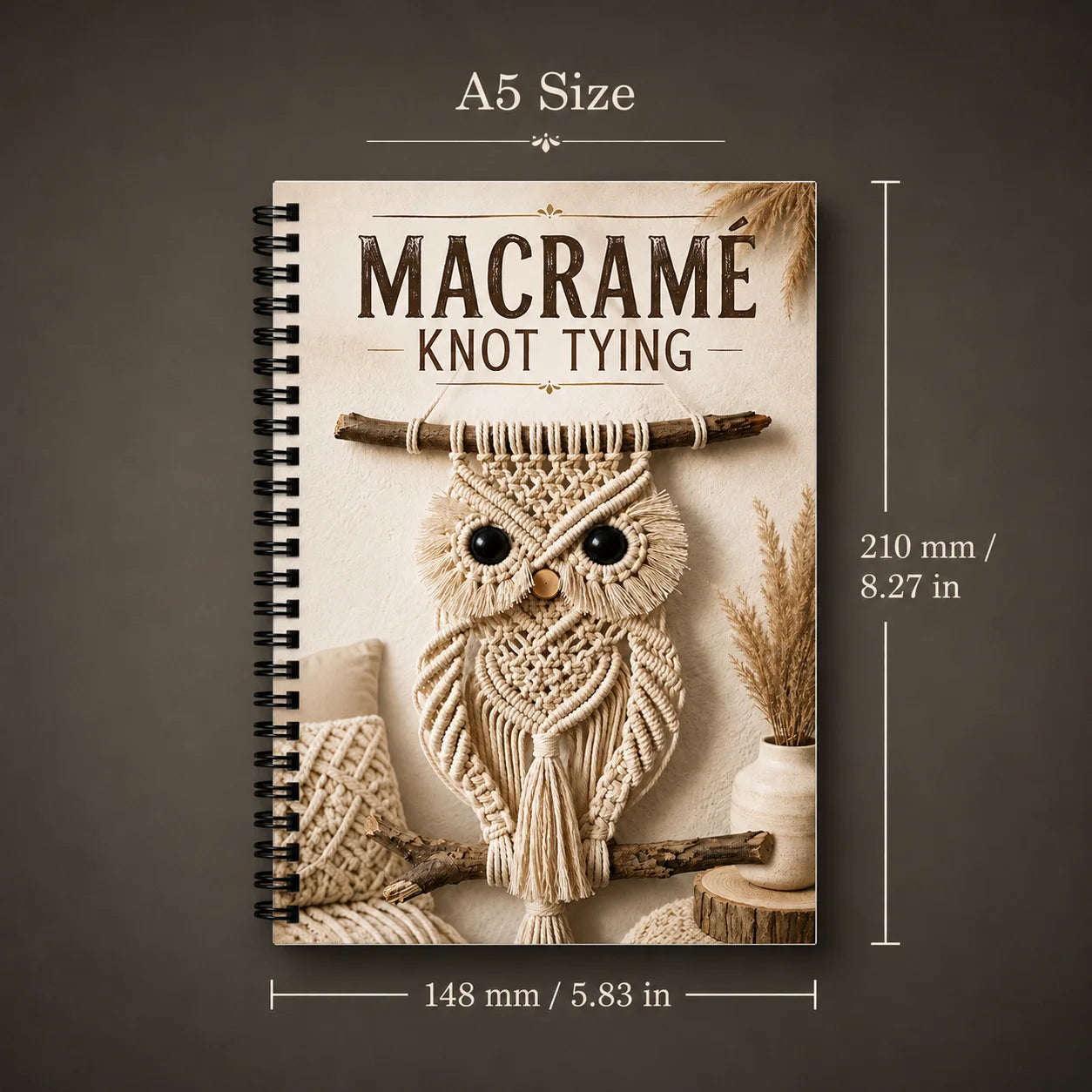 A5 Spiral Binding Manual Rope Weaving Guide Owl Wall Hanging DIY