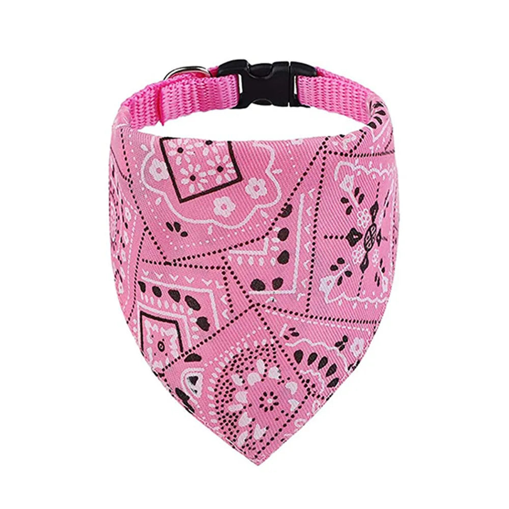 Pet Bandana Collar Scarf for Dogs Puppy & Cat Small Medium Large Dogs Adjustable Collars Red Blue Black Pink Stylish Dog Collar Peaceful Pleasures Health and Wellness Pink S
