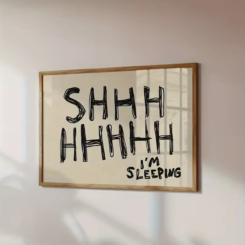 Funny Sleep-Themed Canvas Wall Art Print | Bedroom Decor