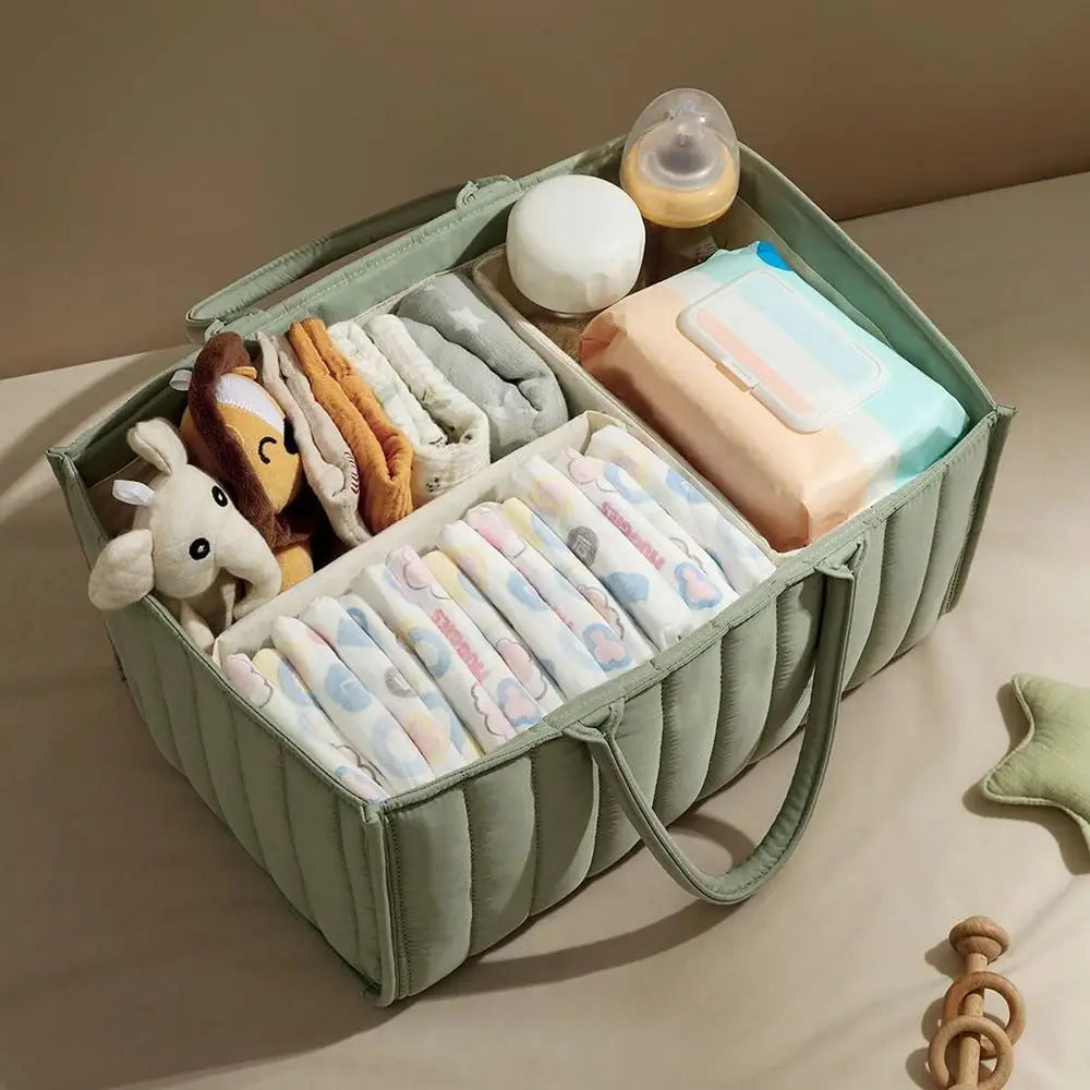Large Baby Diaper Organizer Bag with Handles & Dividers
