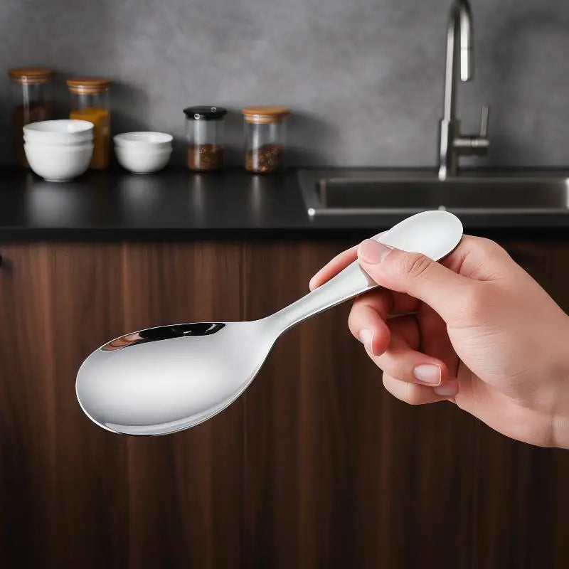 Japanese Stainless Steel Long Handle Rice Spatula & Serving Scoop