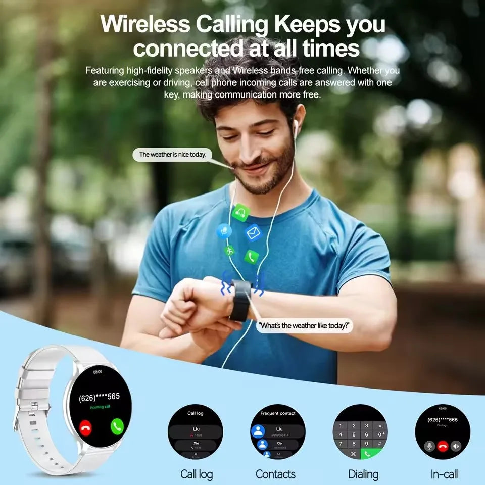 COTAUL Round Smartwatch | Bluetooth Call & Fitness Tracker