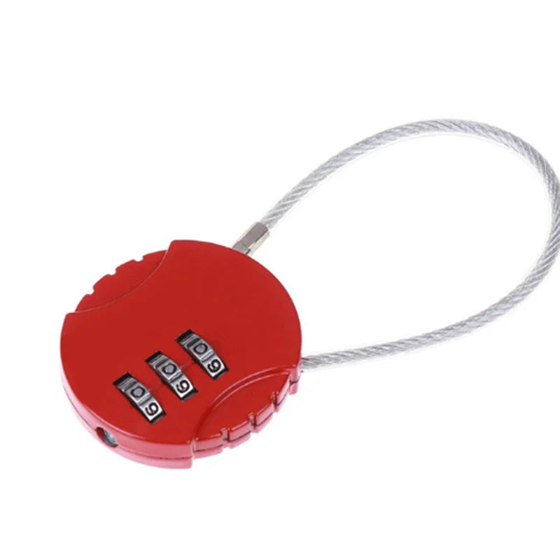 Password Lock Steel Wire Rope Password Locks Padlock Luggage Bicycle Spherical Locks Cartoon Password Padlocks Peaceful Pleasures Health and Wellness red