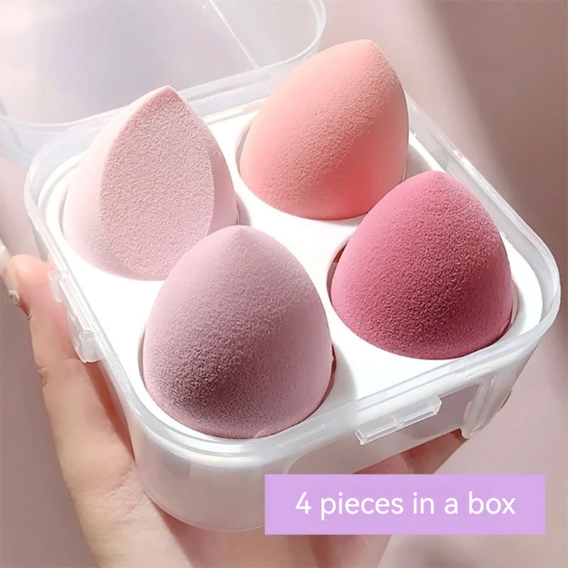 4-Piece Makeup Sponge Beauty Egg Set with Storage Case