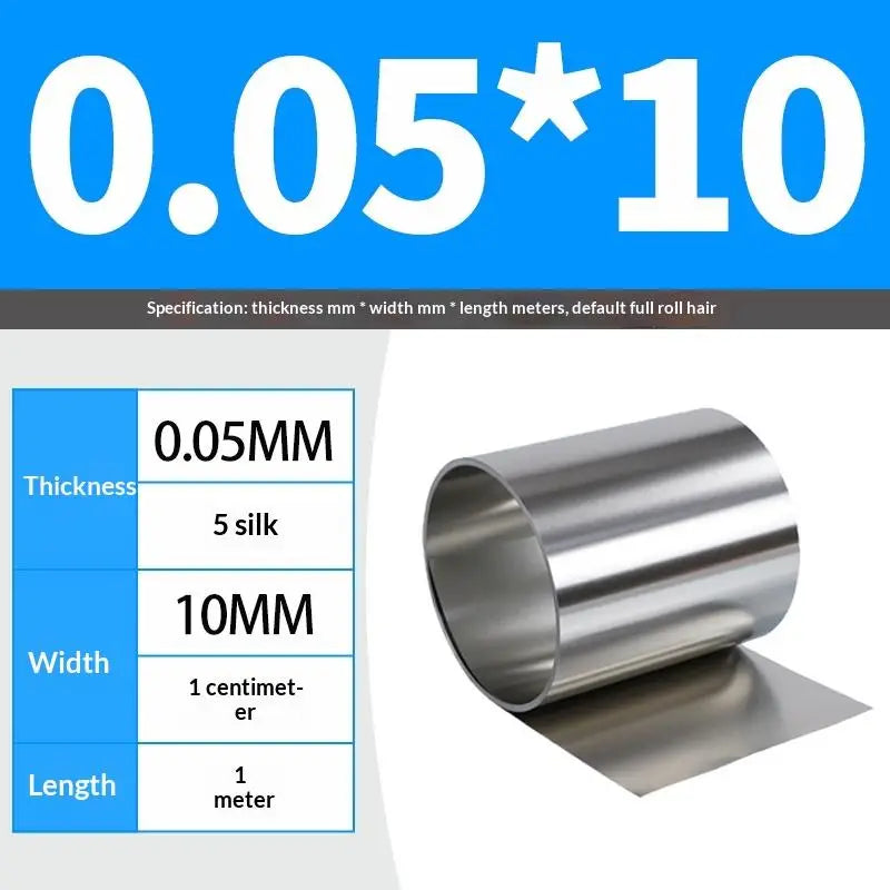 304 Stainless Steel Strip Sheet Foil 1M | 0.03–0.5mm Thick