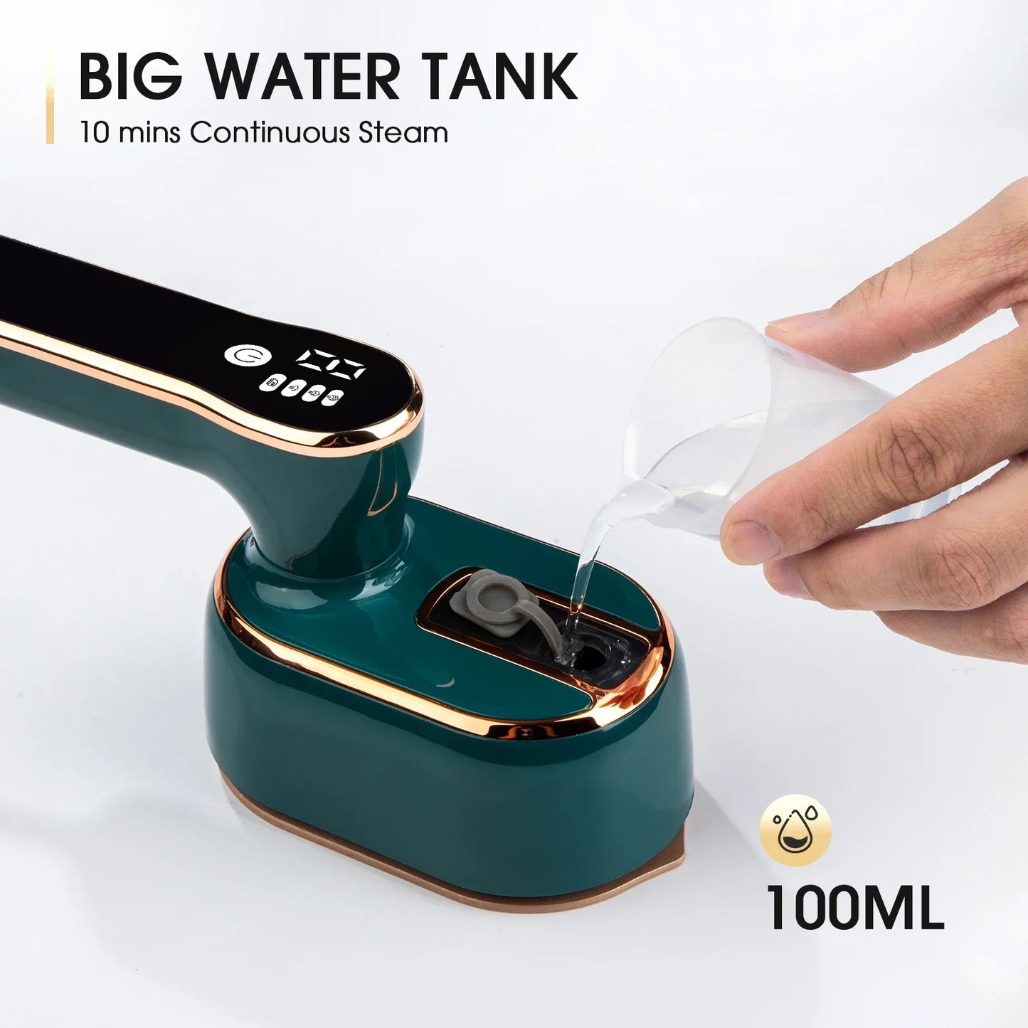 URGGU Handheld Steam Iron LCD & Steam Brush | Portable Mini Iron