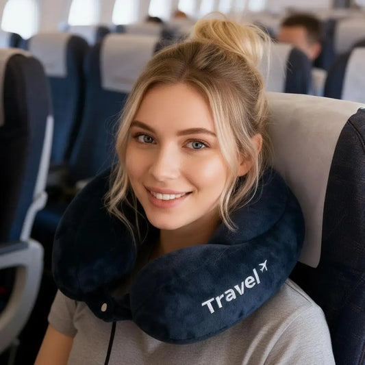 U-Shaped Memory Foam Travel Neck Pillow | Ergonomic Support Travel Neck Pillow Peaceful Pleasures Health and Wellness