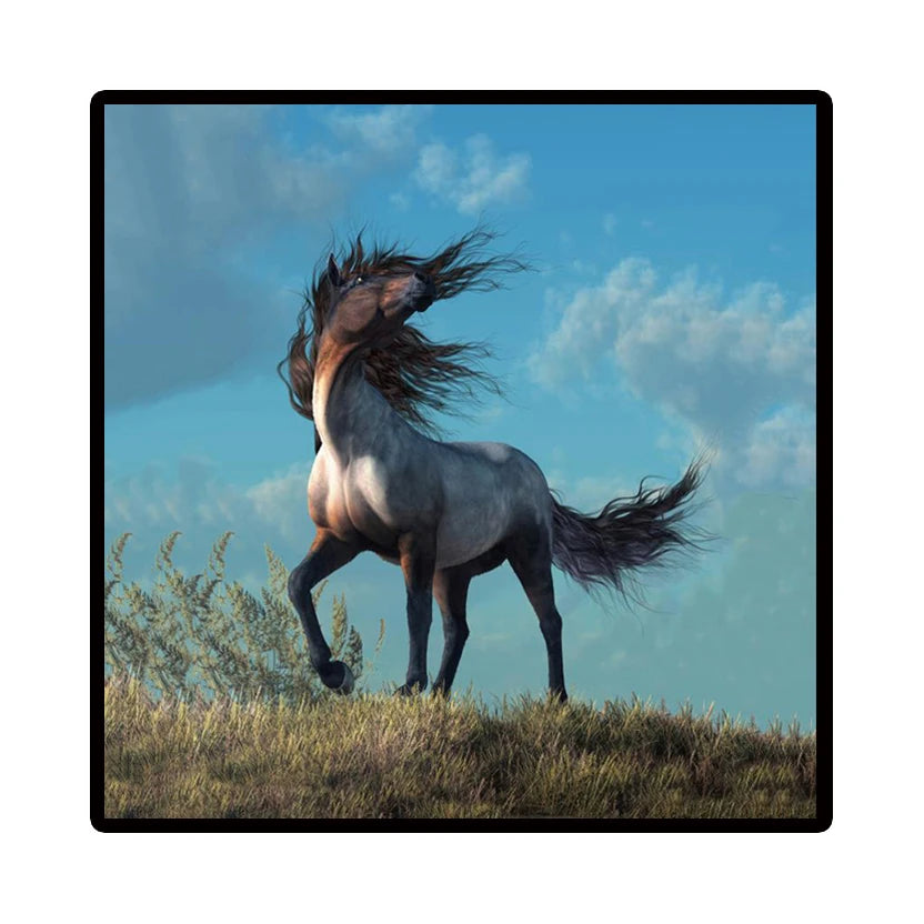 Nordic Horse Canvas Wall Art | Modern Unframed Poster Print