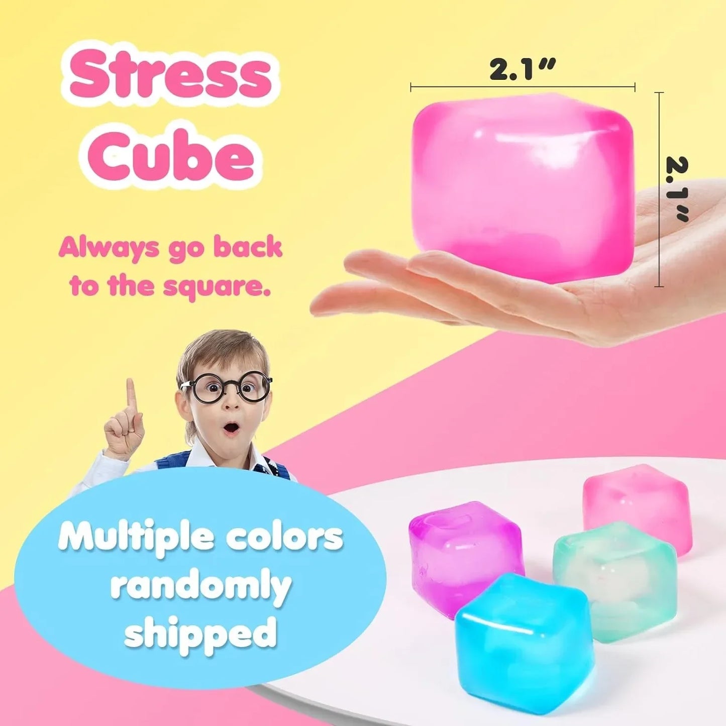 Slow Rise Squishy Gel Ice Cube Fidget Toy | Sensory Squeeze