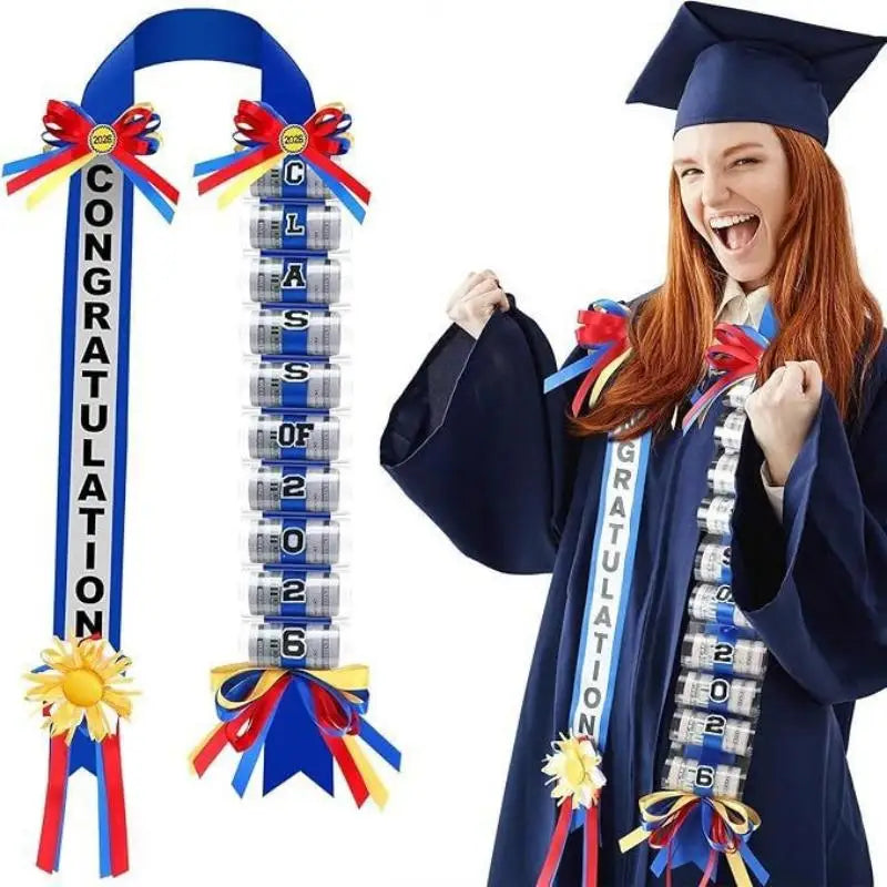 Class of 2026 Money Lei Necklace | Graduation Cash Gift Garland Graduation Lei Necklace Peaceful Pleasures Health and Wellness A