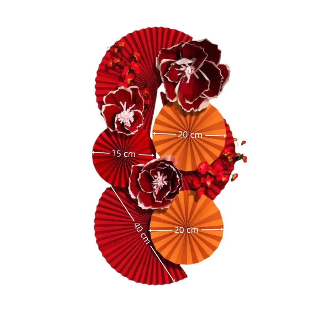 2025 Chinese New Year Wall Decoration Paper DIY Crafts Flower Backdrop Red Party Supplies Spring Festival Background Home Decor Peaceful Pleasures Health and Wellness