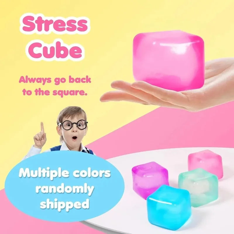 Slow Rising Gel Ice Cube Squishy Fidget Toy – Stress Relief